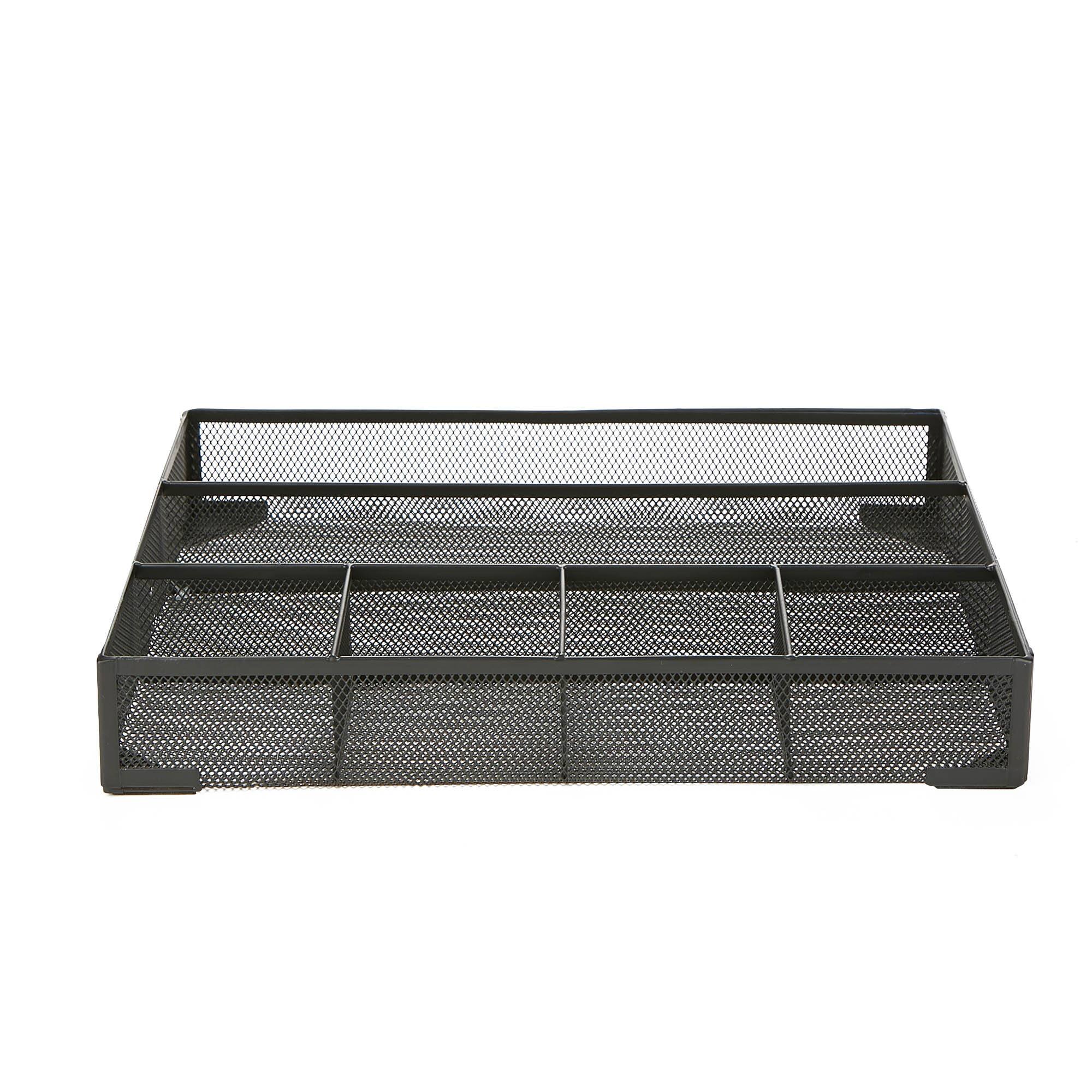 Mind Reader 11.75" Black 2-Piece Mesh Deep Drawer Organizer